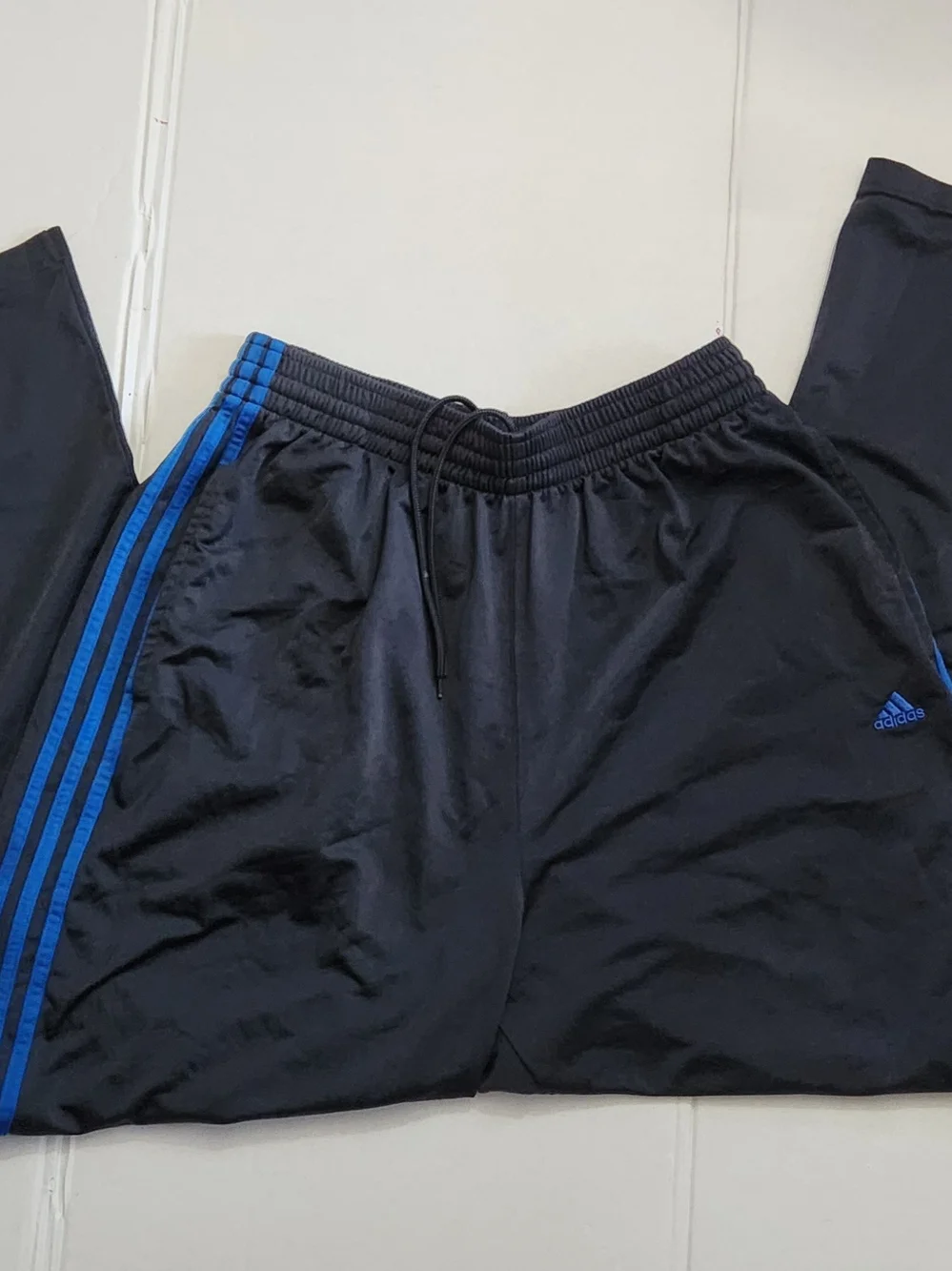 Vintage Adidas Black Blue Stripe Track Pants Mens XL 04/14